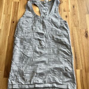 Athleta Gray Textured Racerback Tank Top Size M